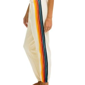 Aviator Nation - 5 STRIPE SWEATPANTS - VINTAGE WHITE